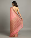 Radiating Banarasi Silk Linen Peach Handloom Saree