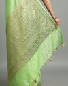 Joyful Banarasi Silk Linen Green Handloom Saree