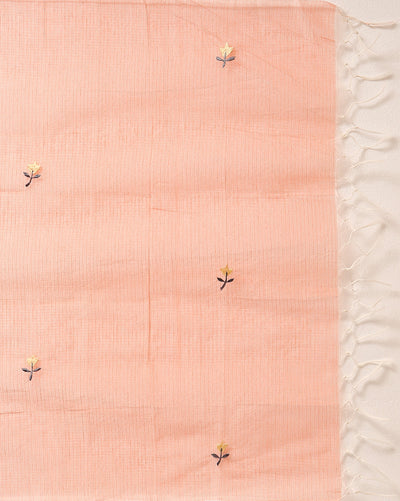 Embroidered Dynamic Kota Doria Orange Suit (Top+Dupatta)