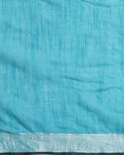 Serene Slub Linen Hand Dyed Blue Saree