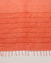 Striped Kota Slub Sequence Pallu Saree Hand Dyed Orange