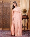 Katan Pink Silk Saree Handcrafted