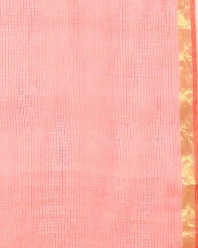 Gurkha Brown Pure Silk Kota Doria Handdyed Saree