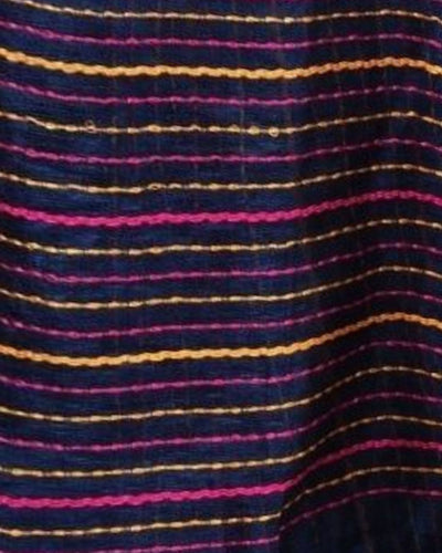 Thoughtful Pure Linen Kantha Work Saree Resolution Blue