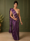 Bansbara Tussar Silk Handloom Saree Lily Purple