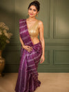 Bansbara Tussar Silk Handloom Saree Lily Purple