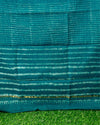 Indiehaat | Kota Cotton Blue Saree Handblock printed running blouse Bagru Ajrakh Dabu