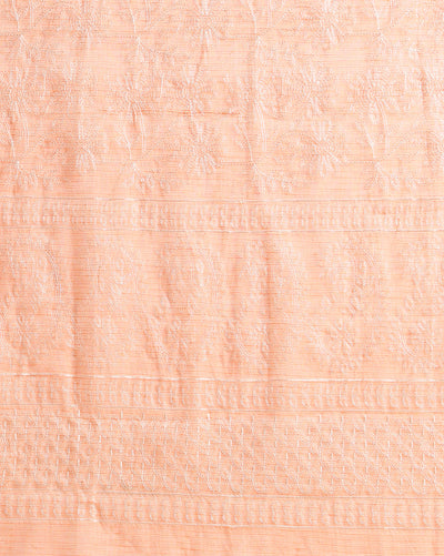 Embroidered Kota Doria Suit Orange (Top+Dupatta+Bottom)