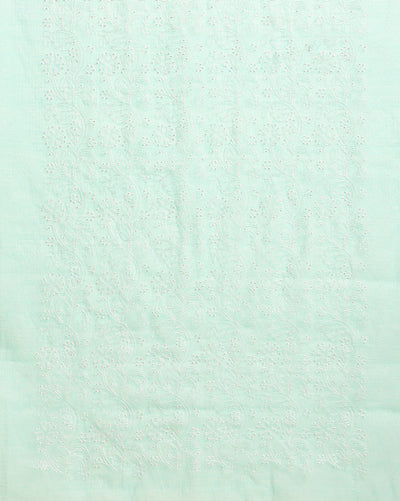 Embroidered Poised Kota Doria Suit Blue (Top+Dupatta+Bottom)