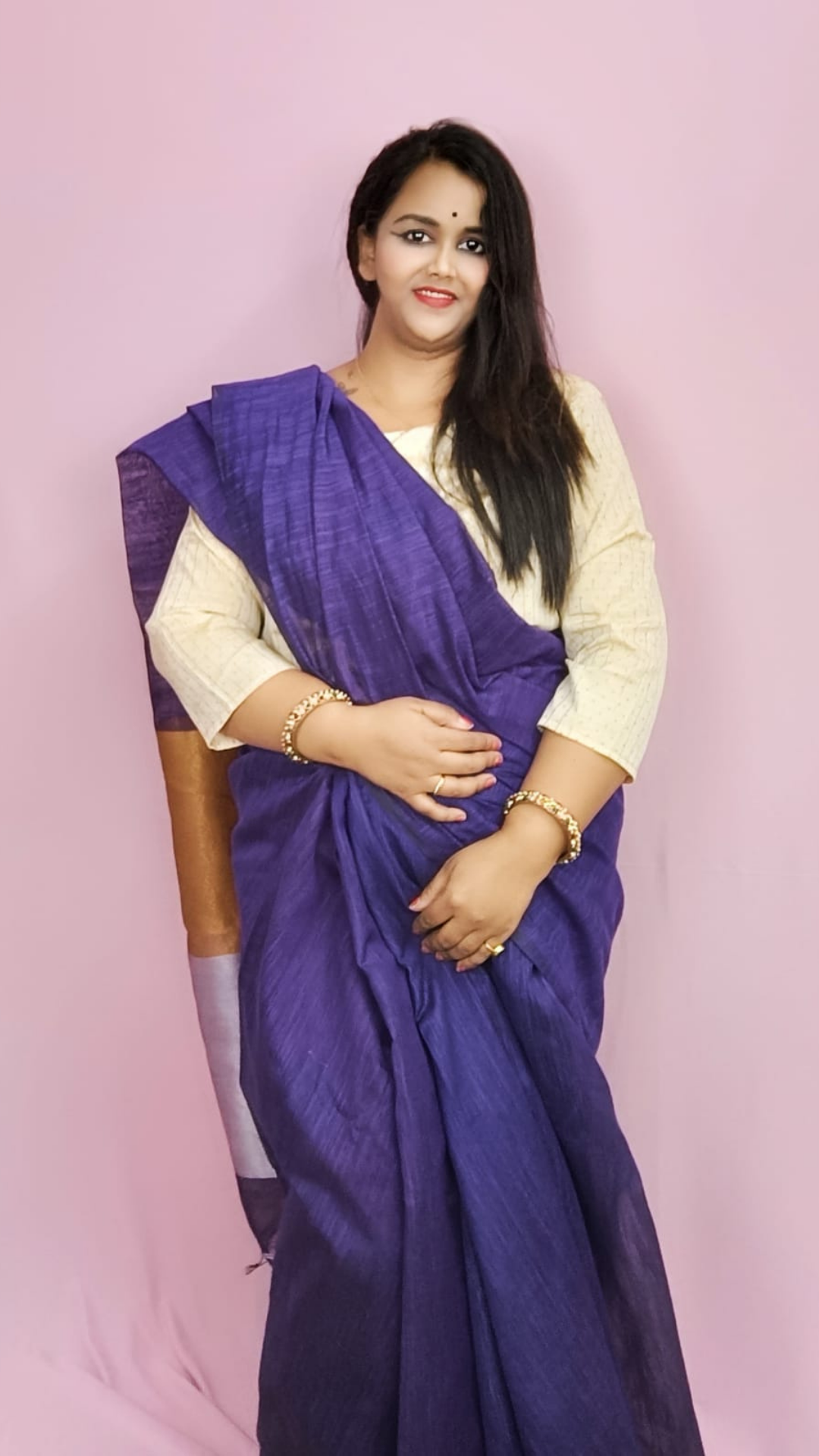 Mix And Match purple color silk saree with contrast color blouse designs -  YouTube