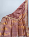 Dreamy Banarasi Pure Silk Linen Saree Dusty Pink