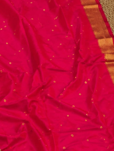 Rajdhara Handloom Paithani Silk Saree Hot Pink