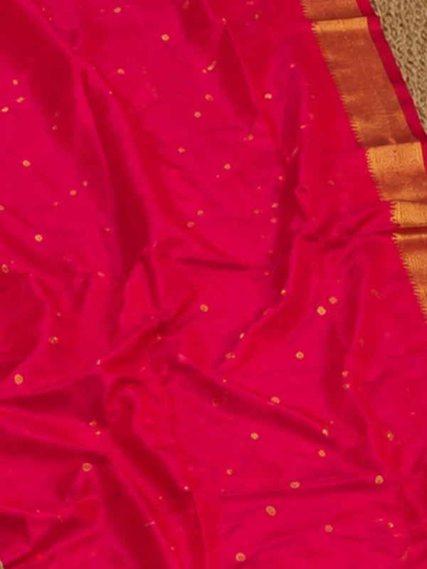Rajdhara Handloom Paithani Silk Saree Hot Pink