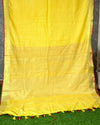 Empowering Handwoven Pure Linen Yellow Saree