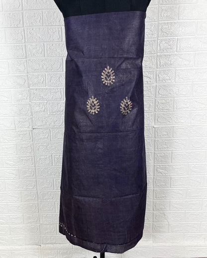6993-Khadi Cotton Batik Handblock Print Black Suit Piece with Bottom and Dupatta