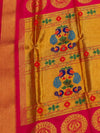 Rajdhara Handloom Paithani Silk Saree Hot Pink
