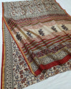 Indiehaat | Chanderi Silk Kalamkari Beige Saree