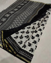 Banjaran Color-Rich Blockprint Chanderi Silk Saree Black & White