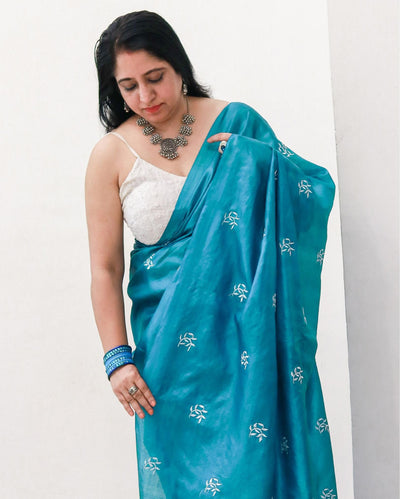 Buy Tussar Silk Saree – Floral Buti Embroidery | Silkmark