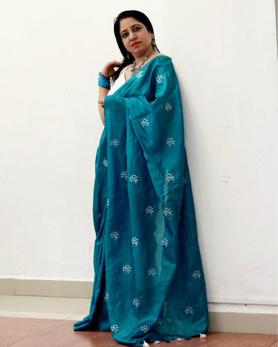 Buy Tussar Silk Saree – Floral Buti Embroidery | Silkmark