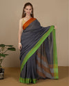 Handloom Mark Patteda Anchu Enchanting Black Cotton Saree