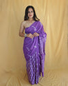 Blockprinted Pure Mul Cotton Surreal Purple Saree