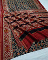 Heritage Threads Patola Chanderi Silk Saree Blue & Red