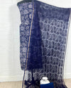 Heavy Embroidered Kota Doria Suit Blue (Top+Bottom+Dupatta)