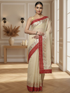Pankhudi Jugnu Checks Gota Patti Off White Saree