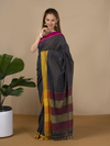 Handloom Mark Patteda Anchu Classic Black Cotton Saree