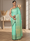 Verdant Khadi Linen Saree Medium Green