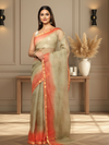 Gurkha Brown Pure Silk Kota Doria Handdyed Saree