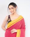 Handloom Mark Patteda Anchu Bold Red Cotton Saree