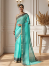 Sea Green Pure Silk Kota Doria Handdyed Saree