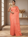 Silkmark Ghicha Tussar Enchanting Orange Saree