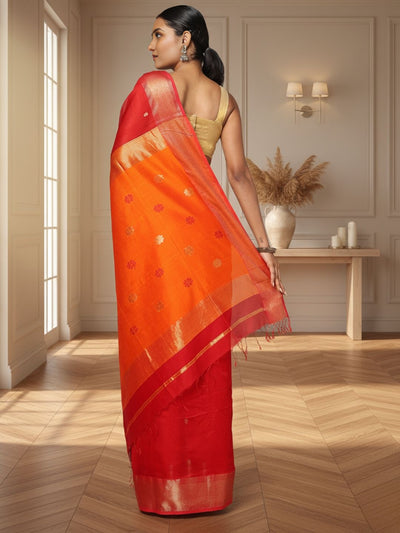 Gorgeous Maheshwari Silk Pure Handloom Saree Red