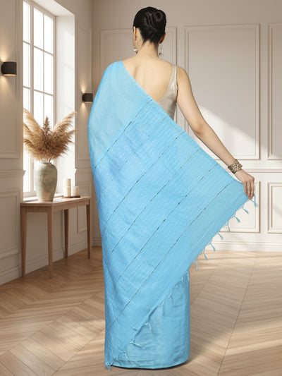 Kota Silk Saree Sequence Pallu & Zig-Zag Design