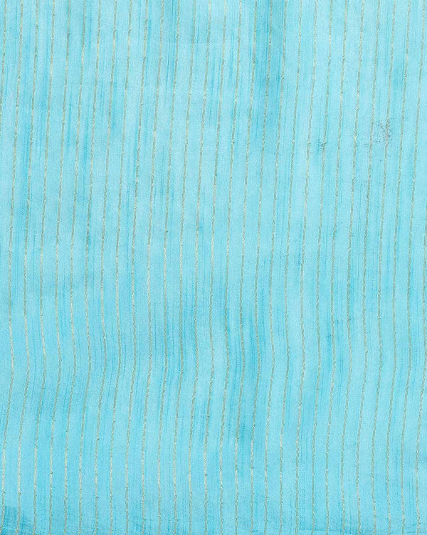 Half Dye Half Print Kota Silk Saree Summer Sky Blue