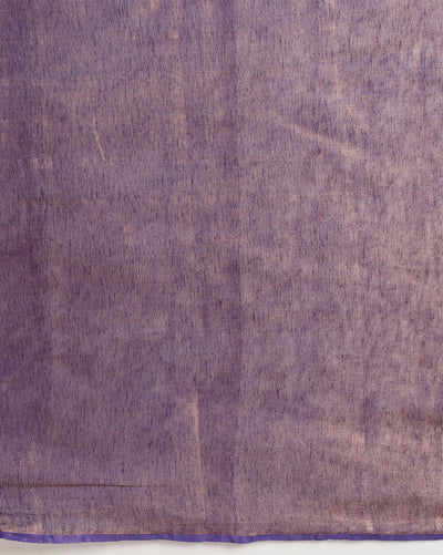 Tissue Linen Purple Saree Gold Shimmer Pallu