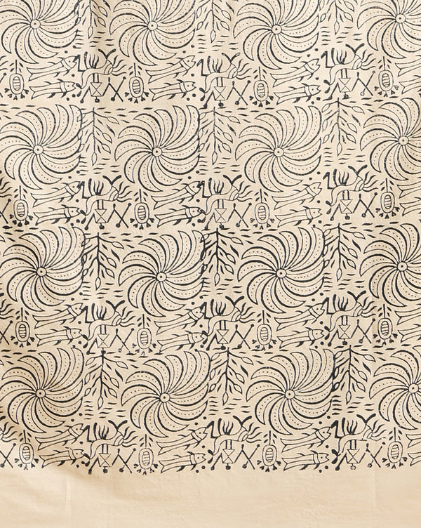 Katan Silk Sparkling Blockprint Gray Suit