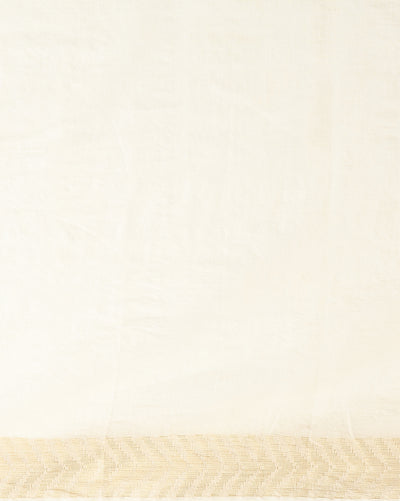 Poised Silkmark Certified Chanderi Silk Saree Cream