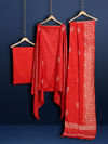 Katan Silk Ethereal Blockprint Red Suit