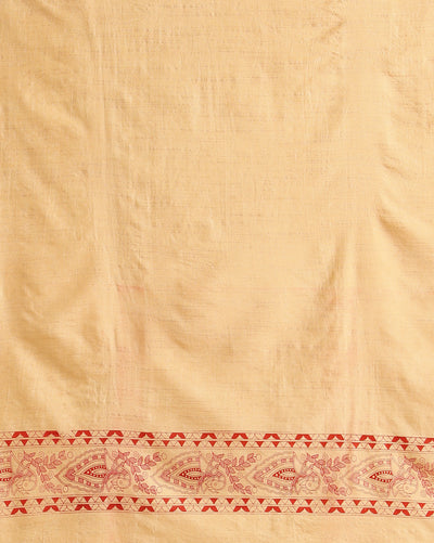 Katan Silk Gleaming Blockprint Red Suit