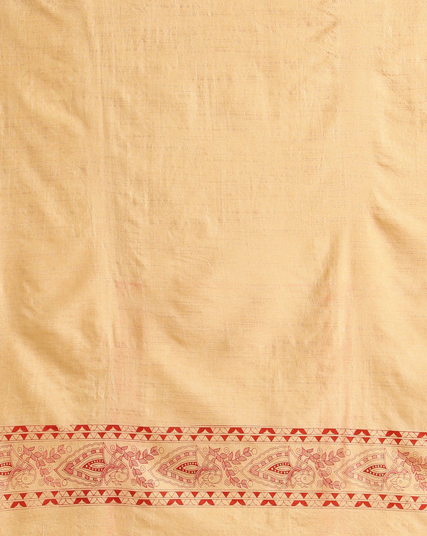 Katan Silk Gleaming Blockprint Red Suit