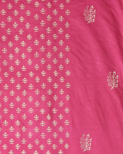 Katan Silk Fanciful Blockprint Purple Suit (T+B+D)