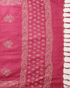 Katan Silk Lustrous Blockprint Magenta Suit