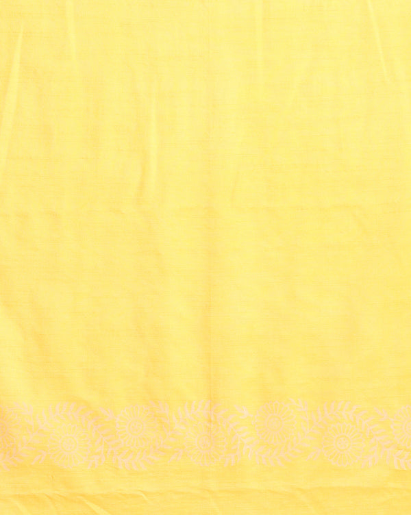 Katan Silk Radiant Blockprint Golden Yellow Suit