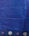 Silkmark Pure Tussar Embroidery & Cutwork Blue Saree