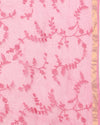 Pure Cotton Kota Doria Saree Rose Pink Jaal Embroidery