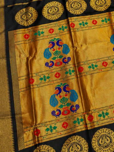 Rajdhara Handloom Paithani Silk Saree Classic Black